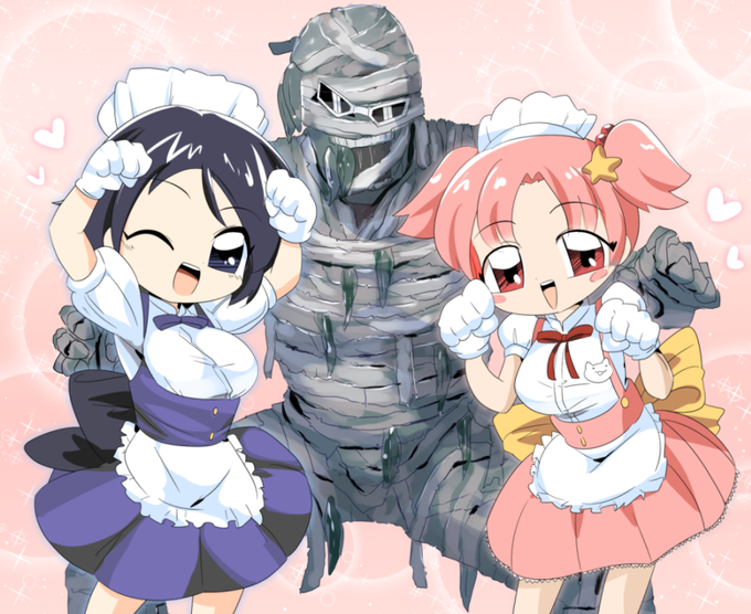 レッドKちゃんとブルーDちゃんと古代乾燥系ギャルワカメミイラちゃん 