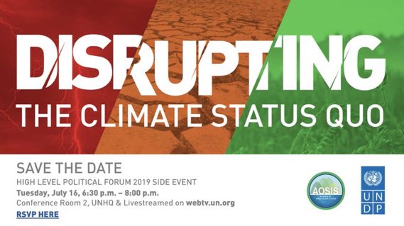 During the High Level Political Forum this July, @UNDPClimate is partnering with @_AOSIS - the alliance of #SmallislandStates - to work on disrupting the status quo that is accelerating our #ClimateCrisis . Register here docs.google.com/forms/d/e/1FAI…