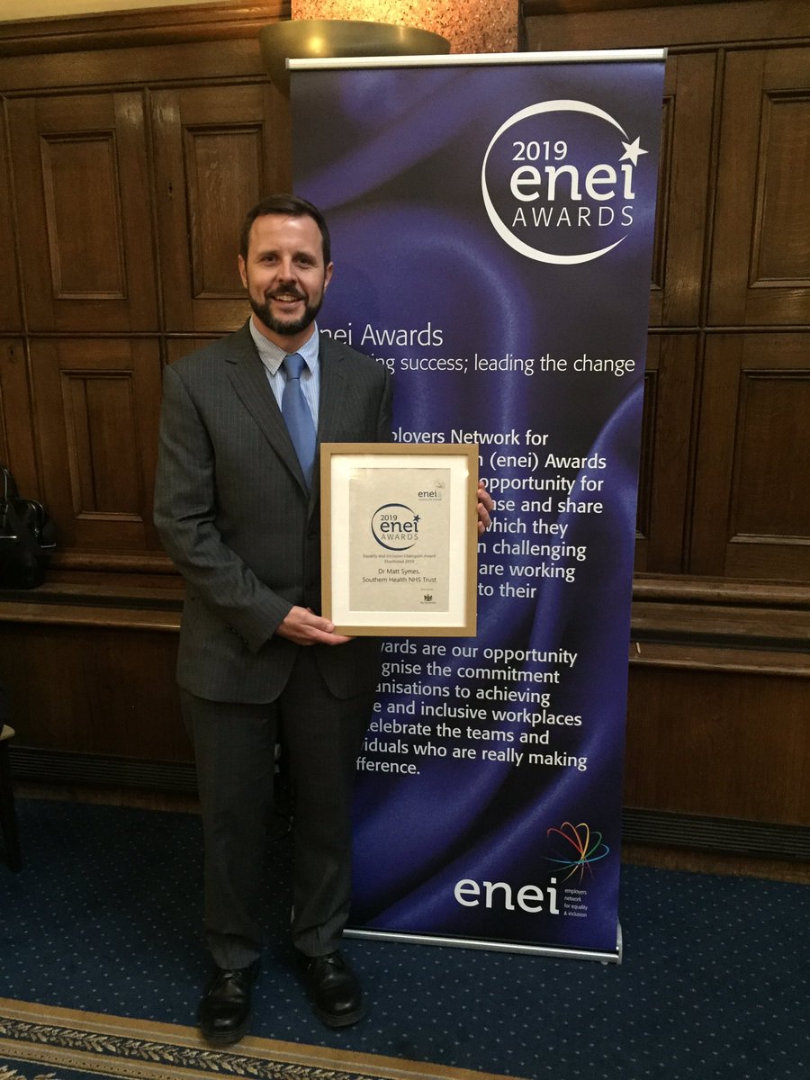 RickSomal's tweet photo. Delighted for our #LearningDisabilityService who were nationally recognised for their work on #EqualityandInclusion Fantastic achievement by Dr Matt Symes; Anna Rabey and Jayne Jazz! @en4ei @NHSE_Diversity @Southern_NHSFT https://t.co/H9Hw4dhbHi