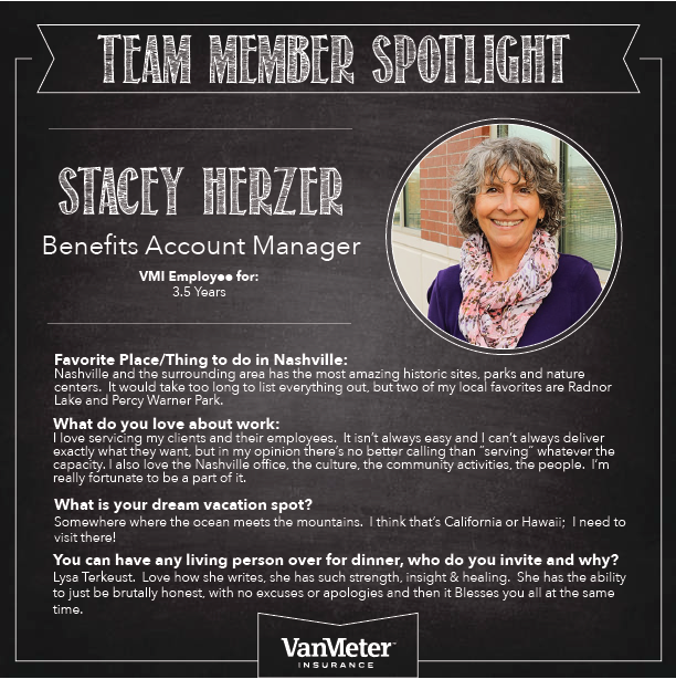This month's Employee Spotlight is awarded to Stacey Herzer. She is a dedicated worker with great insight and an always positive attitude. We appreciate everything you do Stacey! Keep it up!