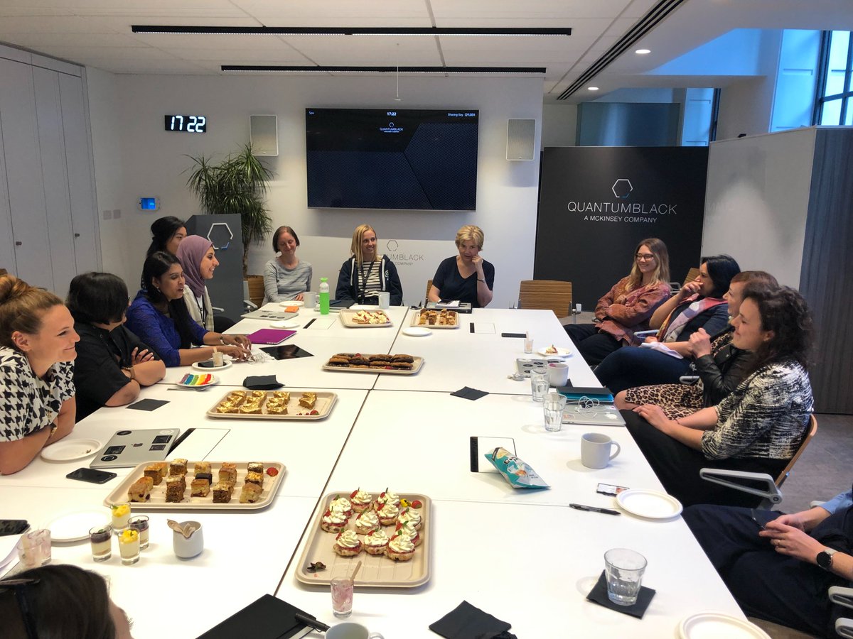 quantumblack's tweet photo. ‘’As women we have to speak up - you don’t realise the positive ripple effect it has in the room, on people, on content and on defining better solutions’’ @rakhi from QuantumBlack, gave us some valuable advice during our monthly Women’s afternoon tea. #womensteerchange #Diversity https://t.co/ol6nD8T7EV