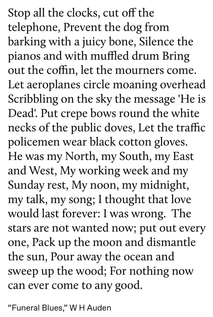 Samira On Twitter Today I Watched Four Weddings A Funeral For The First Time This Poem Is Beautiful Encompasses Grief Beautiful The Delivery Was Even Better Https T Co Qwkpnsh74n
