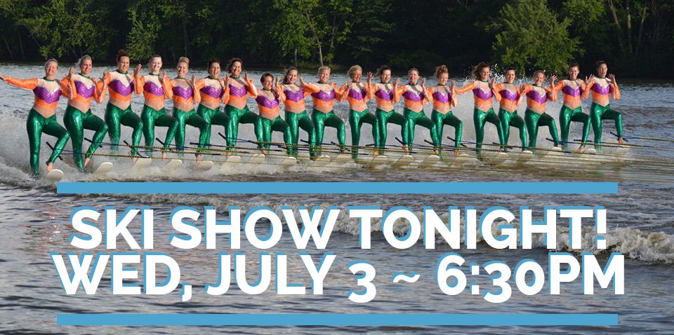 Mermaids, pirates, Hook and Pan... come see them all in Neverland!

Come enjoy a night by the river with your family for some FREE entertainment before the holiday tomorrow! Tonight is Military Appreciation Night! #LifeOnTheWater #LifeofaShowSkier