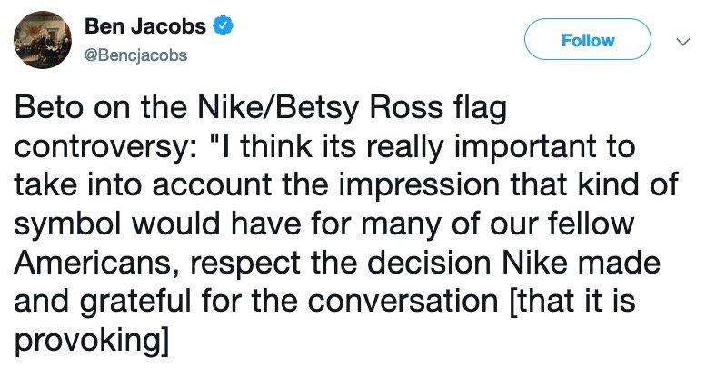 allahpundit's tweet photo. Dems pivoting from the extremely popular issue of busing to the extremely popular issue of shitting on the colonial flag https://t.co/u7dIkIC3DB