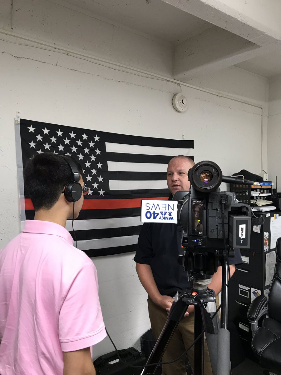 WarrenCoEMA's tweet photo. Deputy Director Travis Puckett talked with @wnkytv about the Waterway Mile Markers on Drakes Creek. #BecauseLocalMatters https://t.co/t5CMb7sNGp