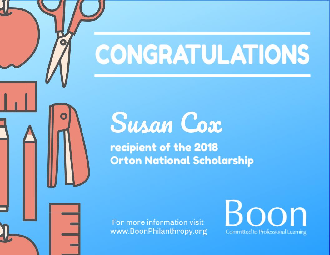 BoonEducates's tweet photo. Congratulations to the 2018 Orton National Scholarship winners! Are you interested in explicit reading training for your students? Boon awarded $50,000 in scholarships during 2018. Learn more: https://t.co/3TSCG1Dr2N 

Please share with a teacher! #BoonEducates #LiteracyMatters https://t.co/5SZdrNITPM