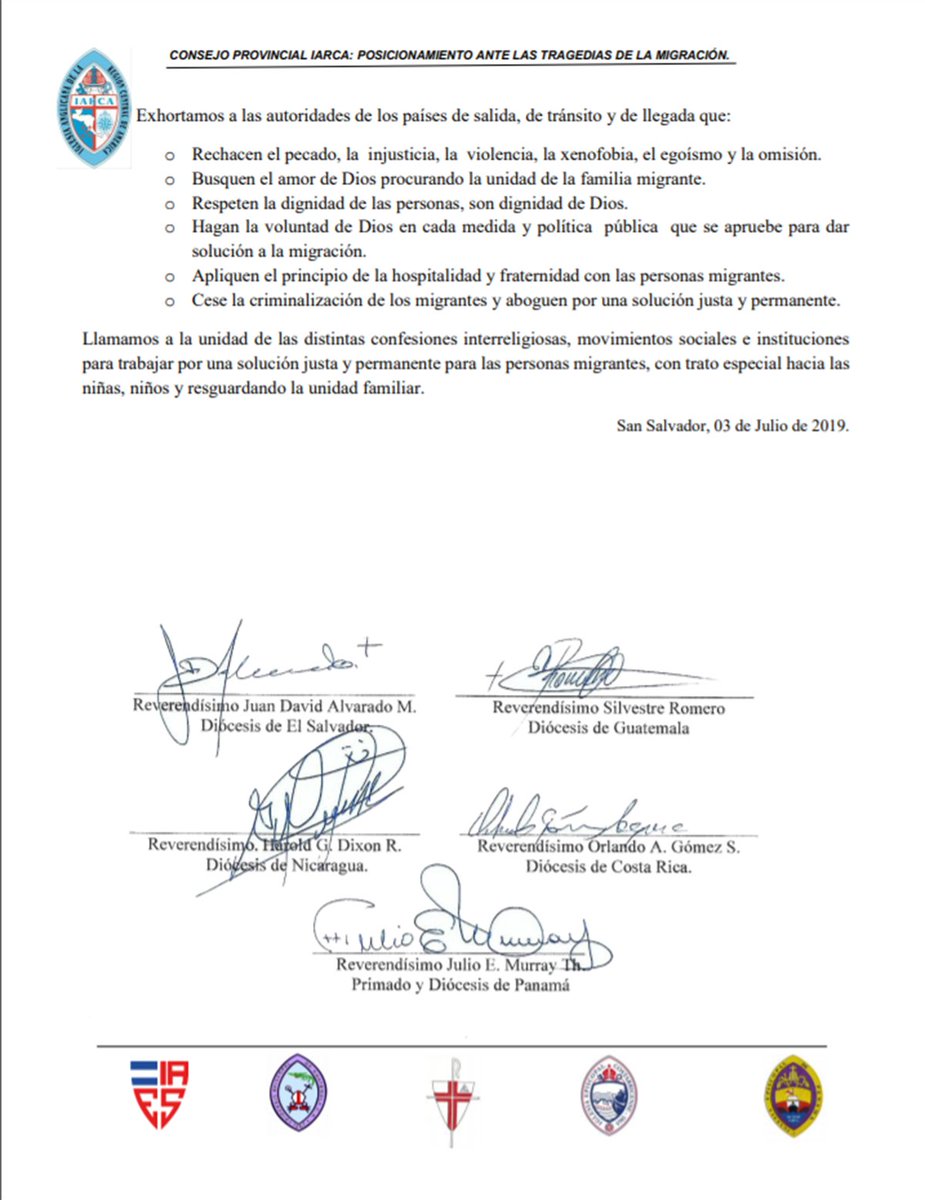 IgleAnglicanaES's tweet photo. Posicionamiento del Consejo Provincial de la Iglesia Anglicana de la región de América Central, sobre Migración y la urgencia de una solución a la misma; el cual fue dado a conocer a los medios de comunicación en voz de los obispos de IARCA.
#IAES #IARCA #Migración https://t.co/8O158on15B