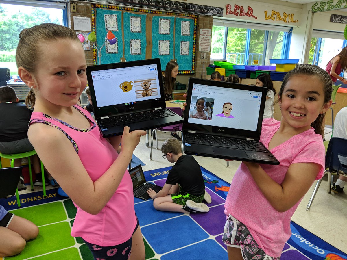 TZiegelhofer's tweet image. @ARPanthers STEM campers created self portrait avatars...ty @JZEdTech for the magnificent idea!!! @RyanBrood4 #ARSTEMCamp2019
