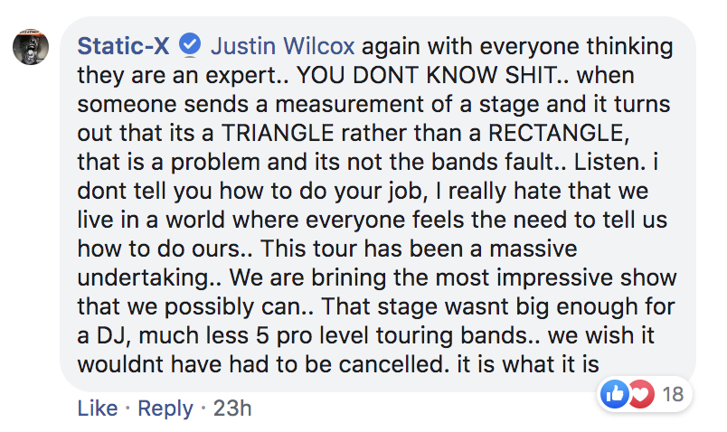 OtseGhost's tweet photo. One more post before we go.  Hey @OfficialStaticX a person bought tickets to a show and because he's upset (rightfully so) you treat him like shit?  Be careful fans, if you disagree with the band they will simply attack you.  You're just $ to them 👻 #OtseGhost 👻 #FakeStaticX https://t.co/sgwIHamkZa