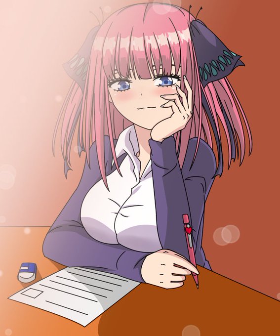 VoiDさんがTwitterに投稿した中野二乃(五等分の花嫁)のイラスト。