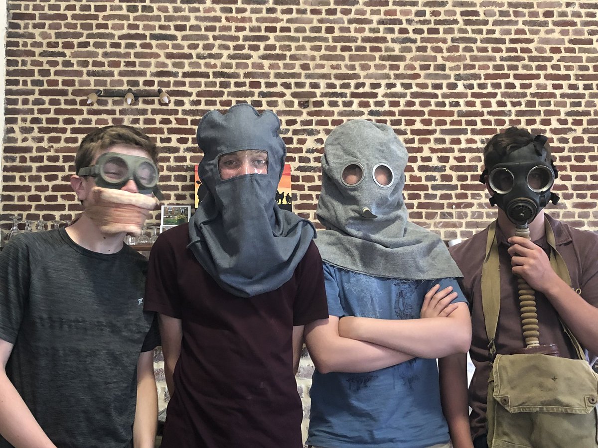 SibfordTrips's tweet photo. No shortage of volunteers. The evolution of head gear and gas masks. Introducing a new recruit. @AngliaTours https://t.co/o7vowcIKlX