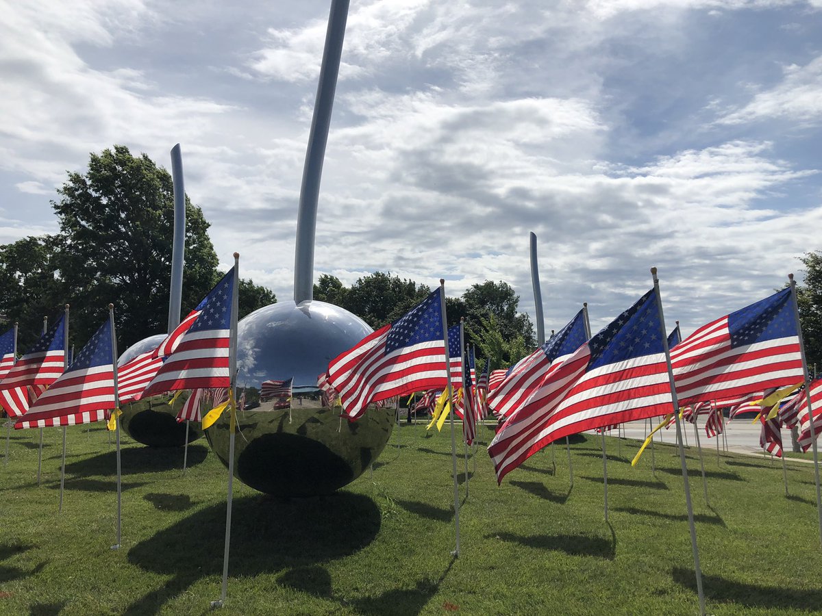 MerriamKS's tweet photo. Enjoy @flags4freedom through Saturday! Free, patriotic concert tomorrow, July 4 at 1 p.m. at Merriam Marketplace. https://t.co/hZP47F3K7Y