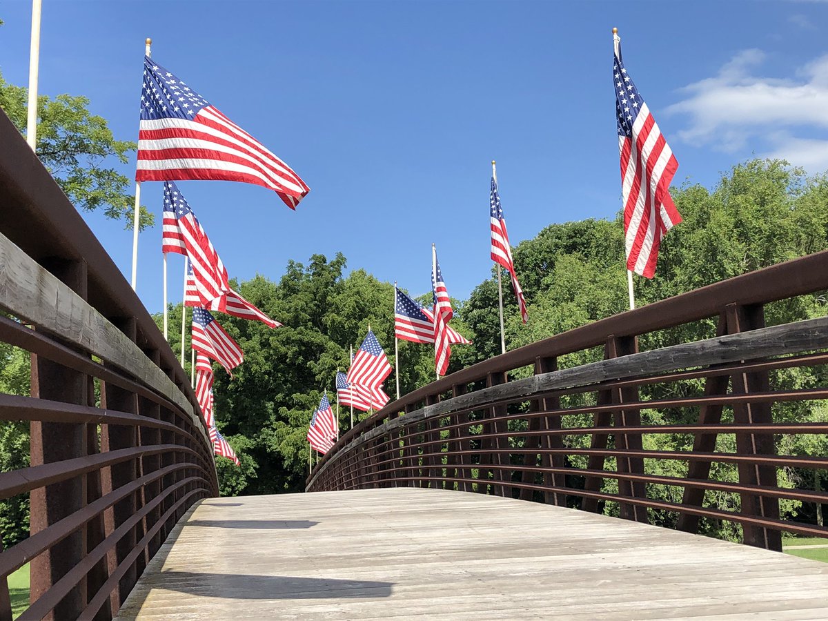 MerriamKS's tweet photo. Enjoy @flags4freedom through Saturday! Free, patriotic concert tomorrow, July 4 at 1 p.m. at Merriam Marketplace. https://t.co/hZP47F3K7Y