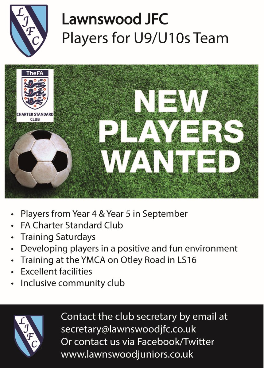 Need a football team? Our new U9/U10 team starts in September, contact us to get signed up ready ⚽@weetwoodPrimary <a href="/stchadscofe/">St Chad's CE Primary School</a> <a href="/ACEPrimary/">Allerton CE Primary</a> <a href="/CookridgePrimar/">Cookridge Primary </a> <a href="/IWPSLeeds/">Ireland Wood</a> <a href="/IvesonPrimary/">Iveson Primary</a> @CookridgePE @AdelStJohnSpor1 @RHSchoolLeeds @ <a href="/CarrManorPri/">Carr Manor Primary</a>