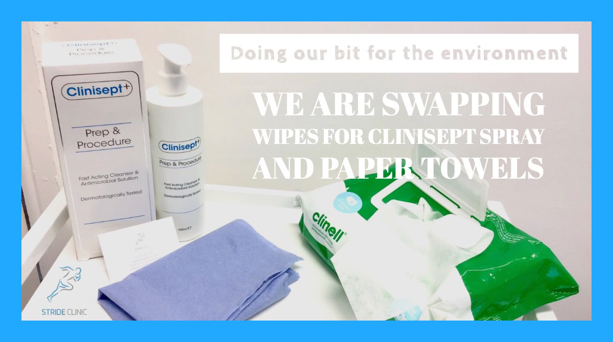ClinicStride's tweet photo. Helping the environment at work by swapping wipes which contain plastic for paper towels and Clinisept
#Clinisept #environment #makeachange https://t.co/N4Tgf6PZux