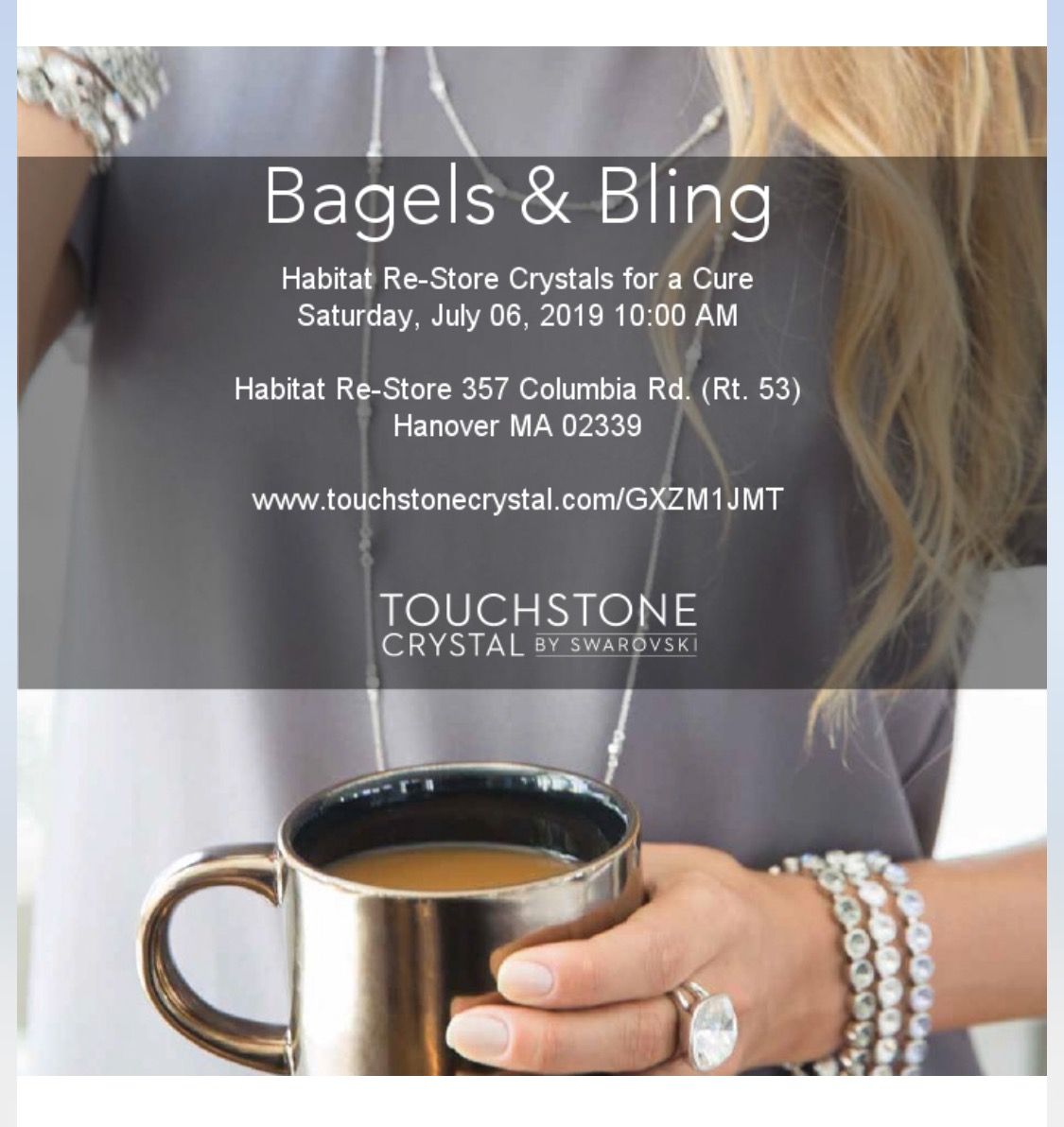 RestoreSSHH's tweet photo. Join us this Saturday for Bagels &amp; Bling at 10 AM at ReStore! RSVP by clicking on the link and say "Yes, looking forward to it"! See you there! #habitatforhumanity
#nonprofit #southshore https://t.co/uezYa2EyLr