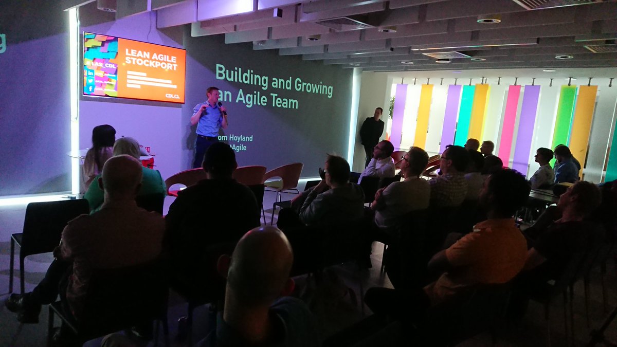 RozKTM's tweet photo. Lean Agile Stockport on a beautiful sunny night, great to see so many at CDL tonight with Tom Hoyland and Taheerah Atchia @CDL_Software @thatagile  @turnermaround #LAS_CDL #hapus https://t.co/jH0PoJj46x
