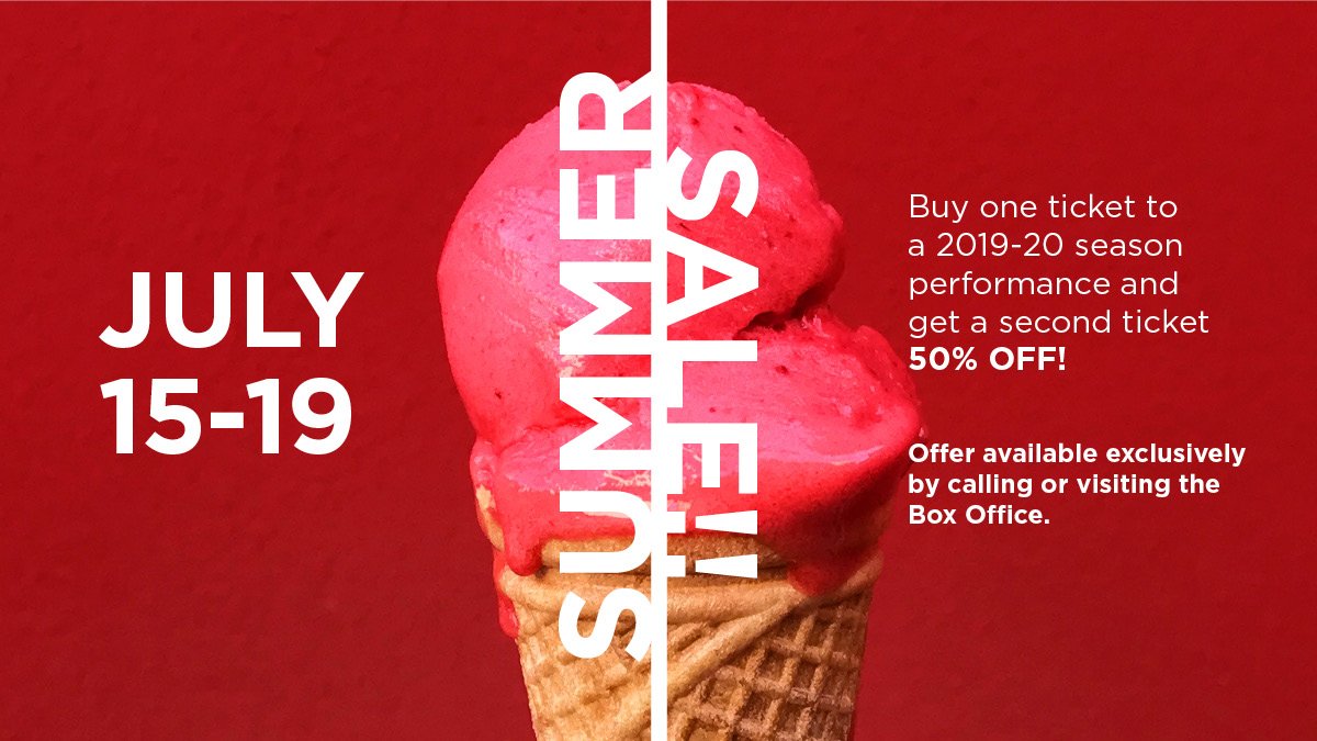 Buy One Ticket for the 2019/20 Season, Get One 1/2 Off during our Summer Sale going on July 15-19, 2019...Yay!  #BOGO #Opera #LoveGR