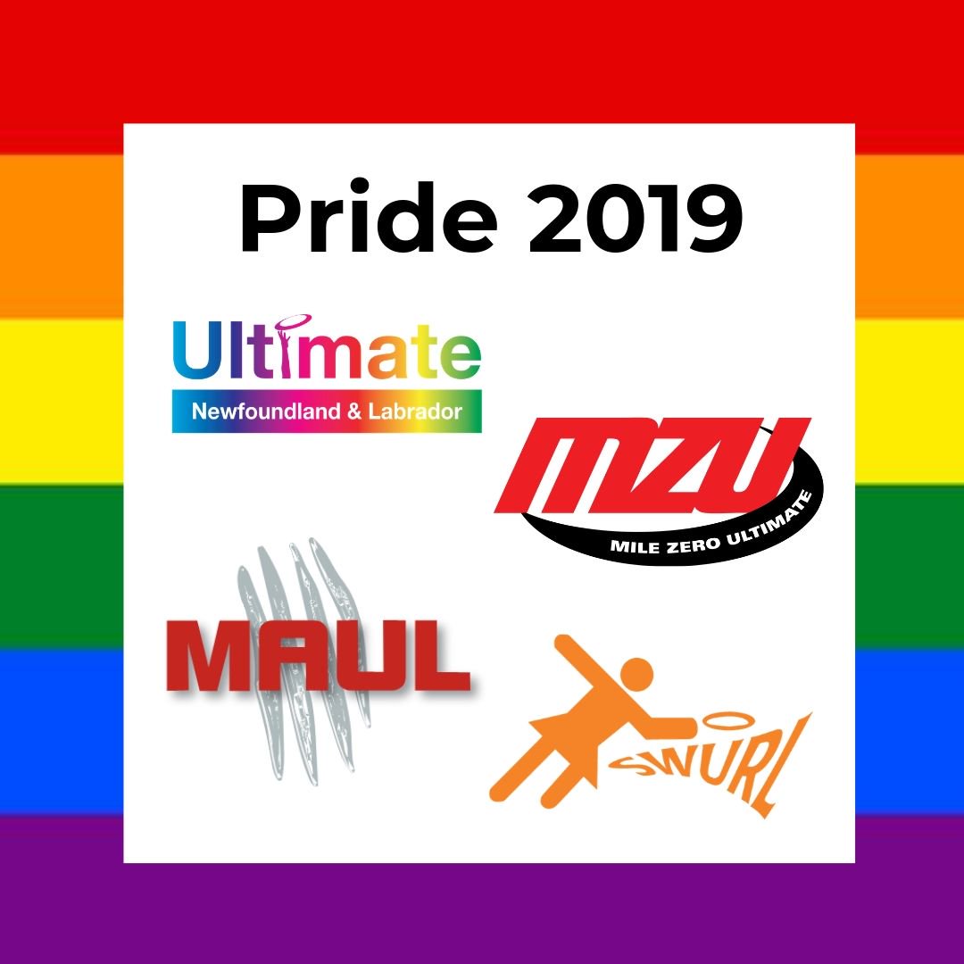 NL_ULTIMATE's tweet photo. We're proud to partner with @mzultimate, #SWURL & #MAUL to represent the #UltimateNL community in the @StJohnsPrideNL Parade on July 14. Current & former players, fans, volunteers, supporters & allies are invited to join us! Join our FB event here: https://t.co/ZNsBnvJarr #yyt https://t.co/21k1yTOFoN