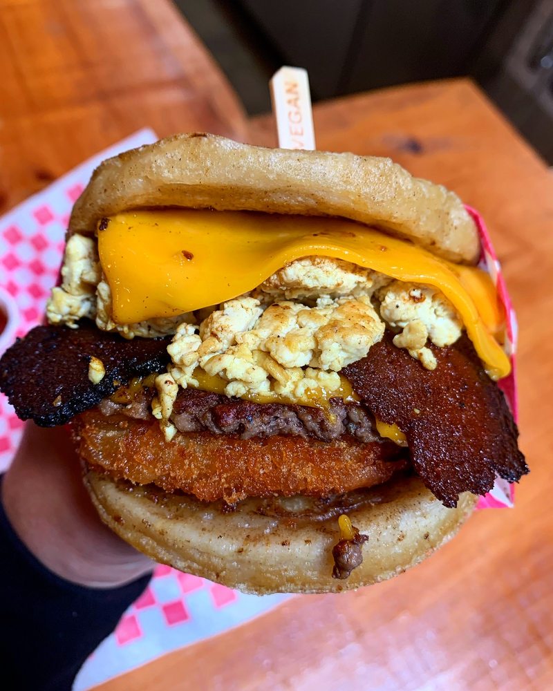 Can you believe this sandwich is meat-free! Take your breakfast game to the next level at Munchies Vegan Diner, the latest sensation here in #SantaAna! We're not vegan but we love tasty food, try it out! bddy.me/2J8v3Yk #VeganDiner