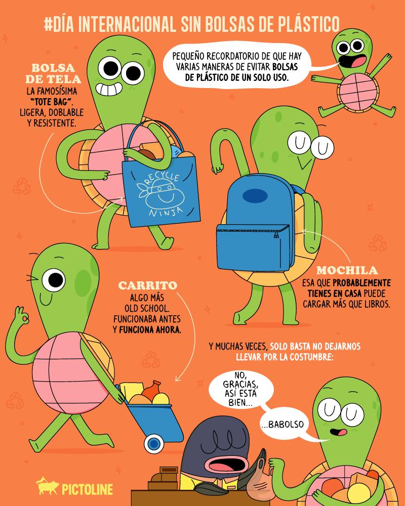 pictoline's tweet image. En el #DíaInternacionalSinBolsasDePlástico, un pequeño recordatorio 🐢