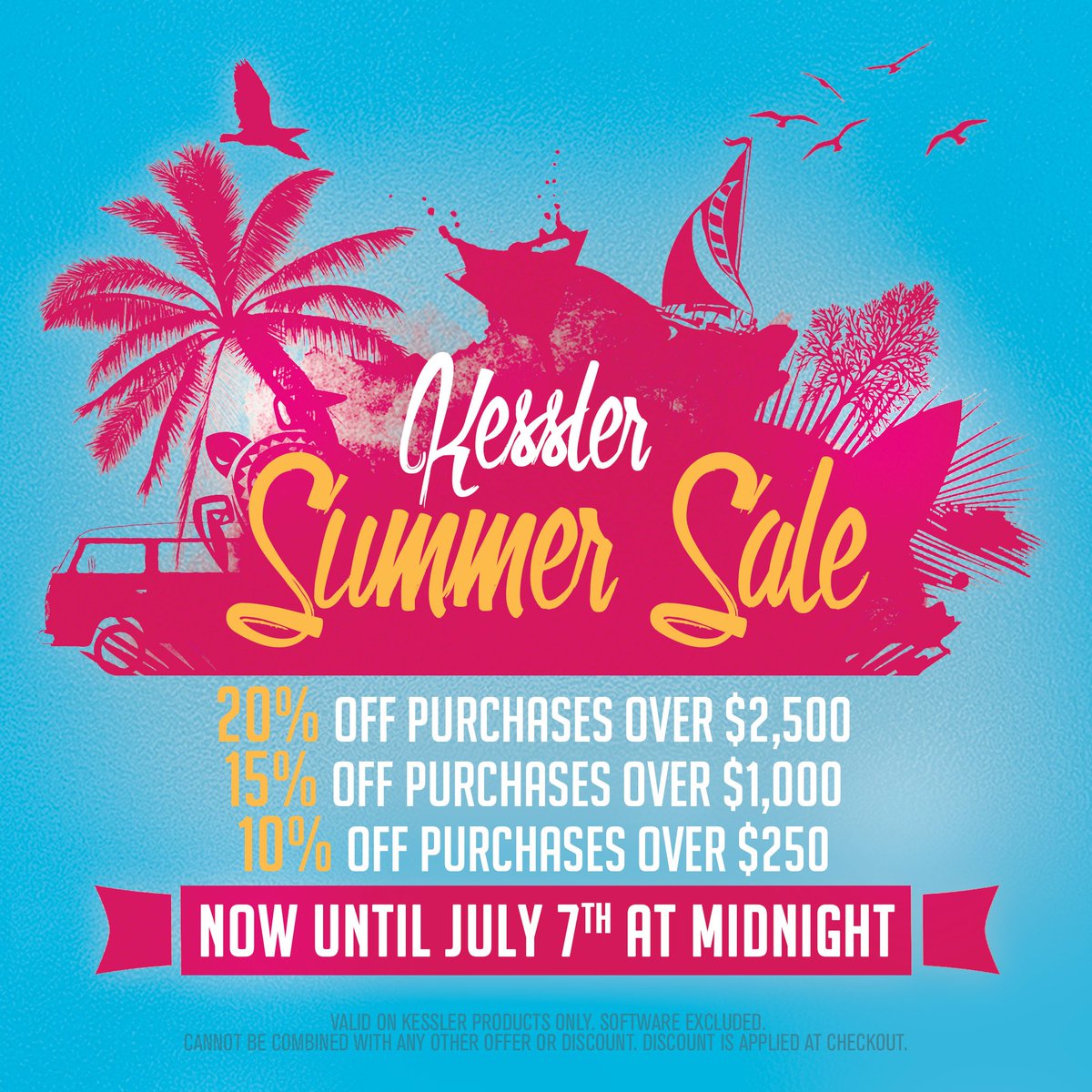 KesslerCrane's tweet photo. This is your LAST CHANCE to get up to 20% off your entire purchase. Time is almost up on our Summer Sale.

https://t.co/XNoSOrIjOf

Valid on Kessler products only, software excluded. Cannot be combined with any other offer or discount. Discount applied at checkout. https://t.co/OSYfUSBTdZ