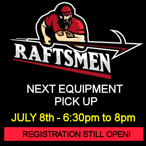 The Orleans Raftsmen will be holding its next equipment and player number reservation night on Monday, July 8th at 6:30pm to 8:00pm at the Clubhouse at Garneau H.S. Players can still register online to play Raftsmen football, as our first game is August 11th in Montreal