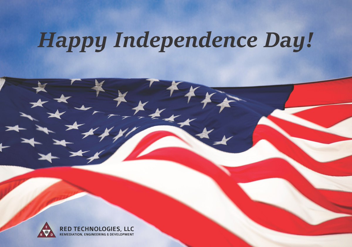 REDtechLLC's tweet image. Ahead of tomorrow's holiday, Happy Independence Day from all of us at RED Technologies! We will be closed Thursday, July 4th and will resume normal business hours on Friday, July 5th.