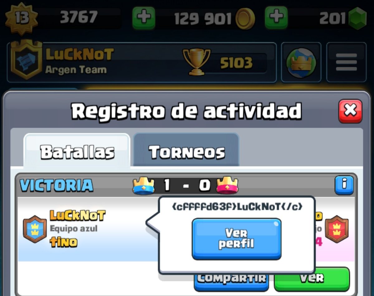 _LuCkNoT_'s tweet photo. @ClashRoyaleES Enserio mi nombre figura así???? https://t.co/eSeVLQd0JZ