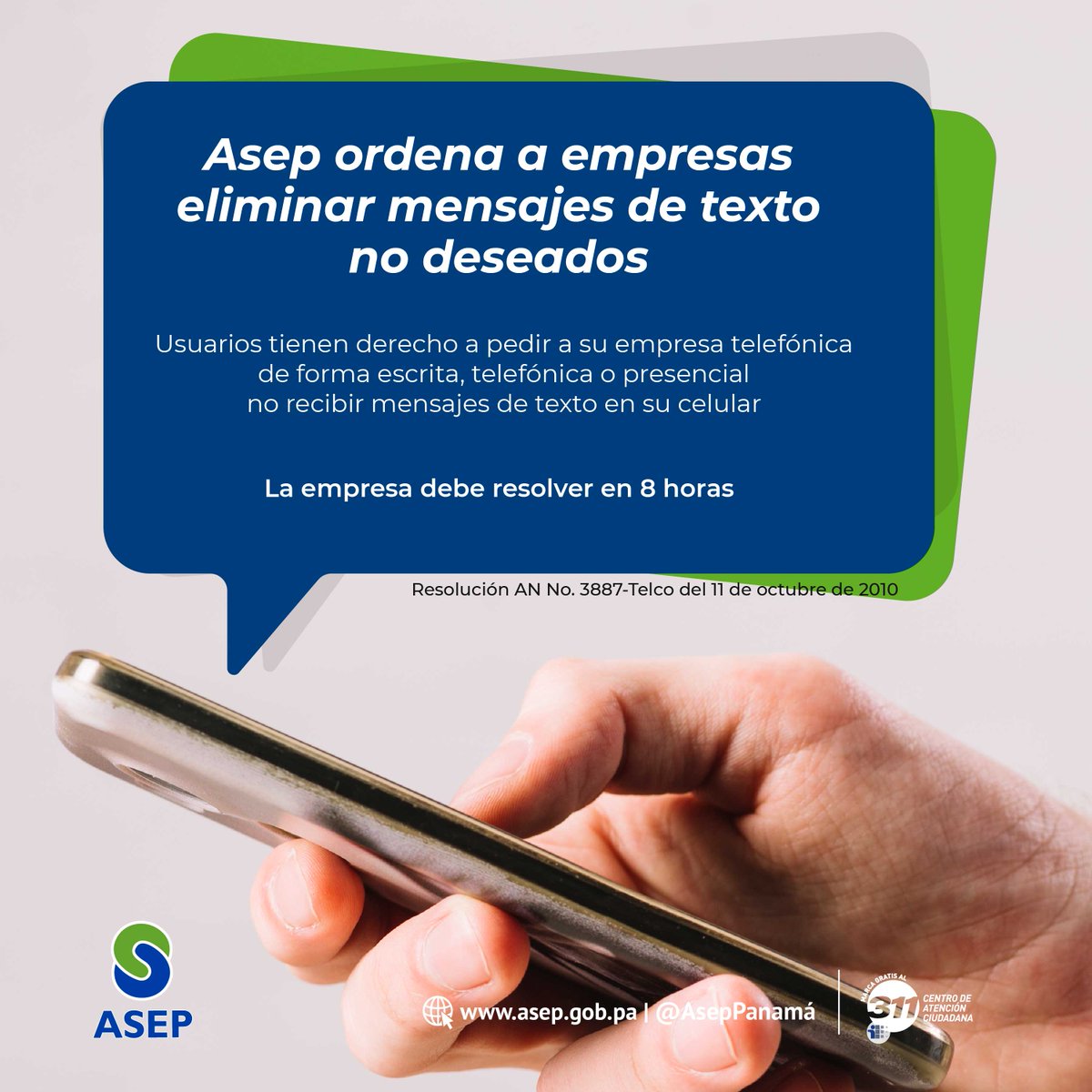 Incómodo al recibir SMS indeseados en tu dispositivo móvil [Presiona] y conoce la regulación de #AsepTelecomunicaciones