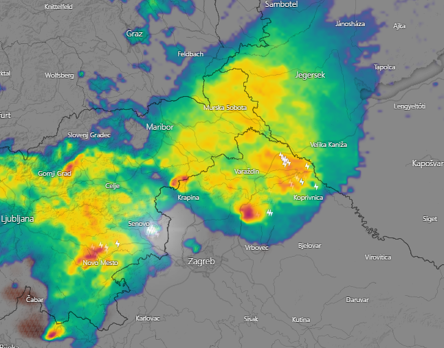 Trenutna radarska slika (Windy.com)