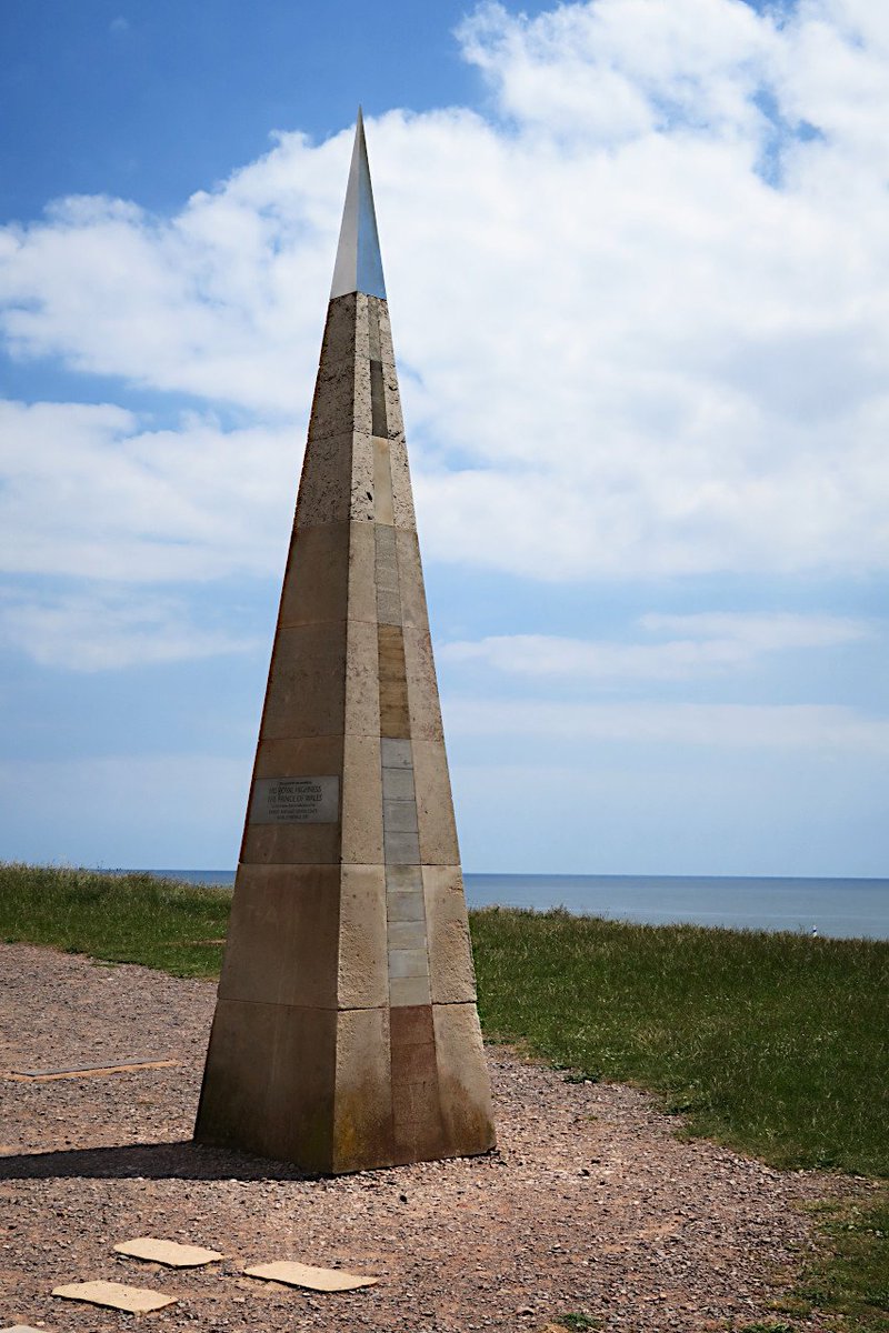 The Geoneedle at the western end of the Jurassic Coast World Heritage Site near Exmouth. It's built out of Portland Limestone with a stack of samples from each major rock type to be encountered between here and Studland Bay.
