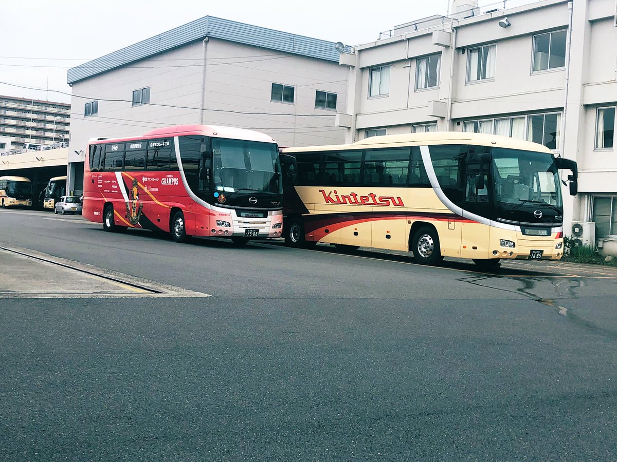 グランパスのバスが停まってた！ #名古屋グランパス #グランパス