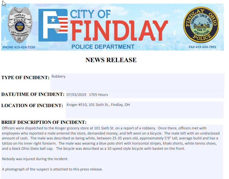 FindlayPolice's tweet photo. The Findlay Police Department is looking for help identifying this person. You may call the Findlay Police Department at 419-424-7150 or Crime Stoppers at 419-425-8477. A reward through Crime Stoppers is possible. https://t.co/UvURIbm9Zc