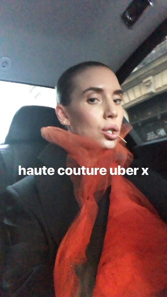 📷 • Lykke Li, all dressed up for an event, inside an Uber car.

Published by Lykke Li on her official Instagram Stories.