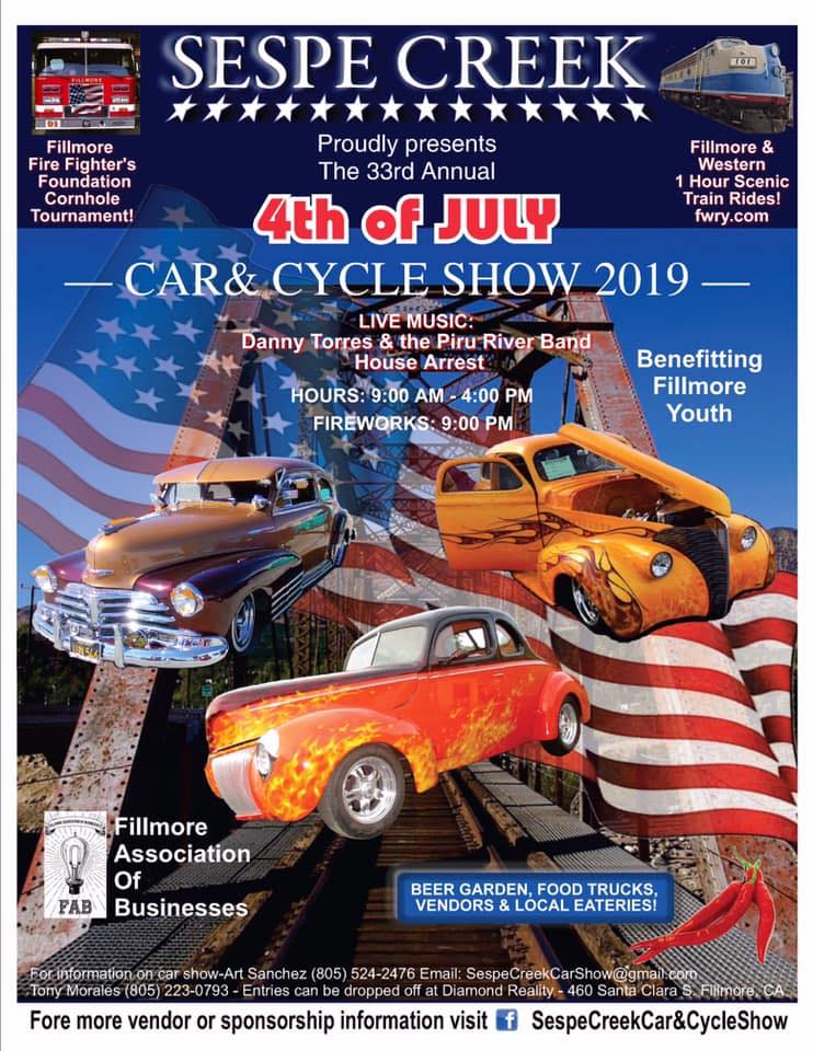 fillmore_chevy's tweet photo. We'll be at the Sespe Creek 4th of July car show tomorrow. Stop by our booth and get some awesome Morris Chevy Merch. 🇺🇸🇺🇸🇺🇸 #WMLMorrisChevrolet #FillmoreChevrolet #Fillmore #FillmoreCars #VenturaDealerships #VenturaCountyChevrolet #CarShow #4thOfJuly https://t.co/FgCRLzNelY