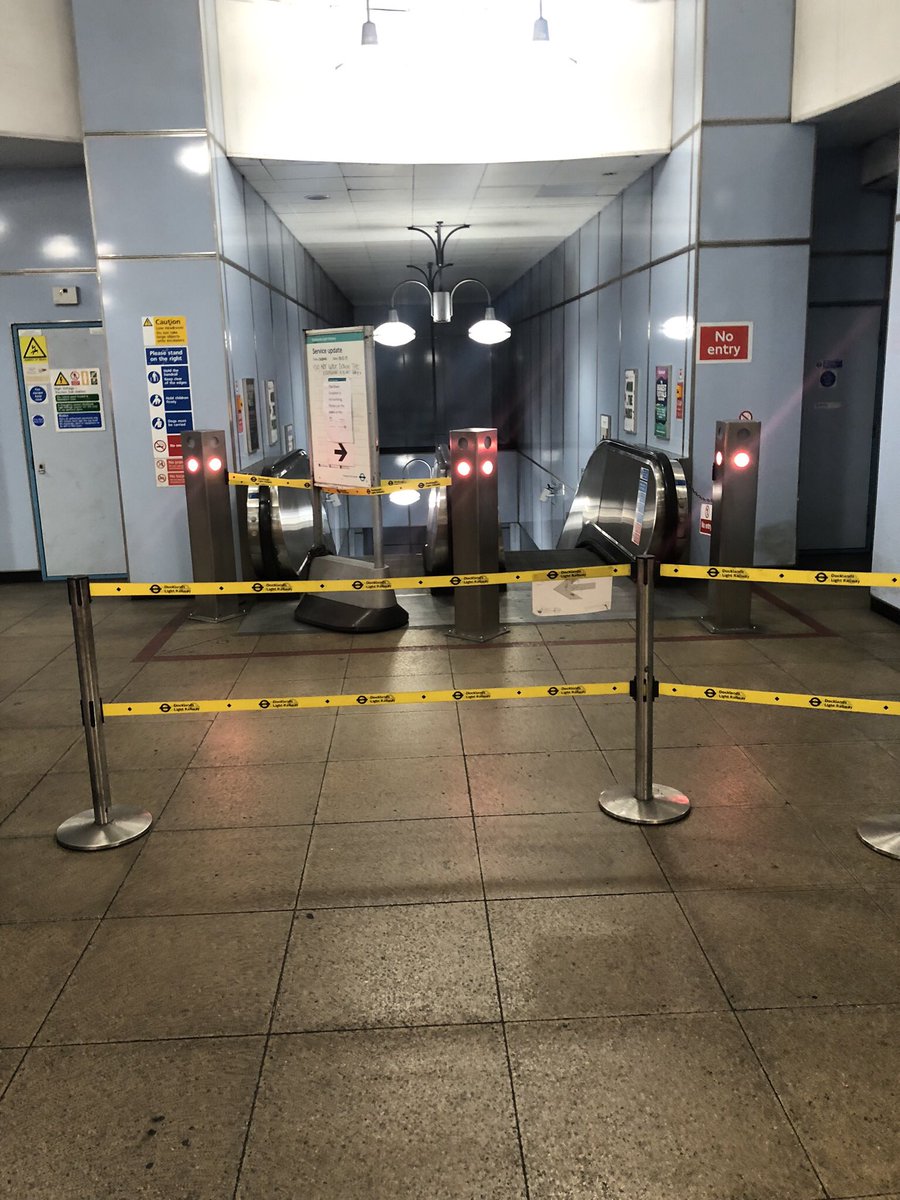 CSarkEscalator's tweet image. So I started Monday morning with both Upper and Lower/Down out of action. Got the Upper/Down sorted in time for the Cliff Richard fans on Monday eve. Now I need a Summer Holiday.... How do you like the new routing with the yellow tape. Cool huh?!