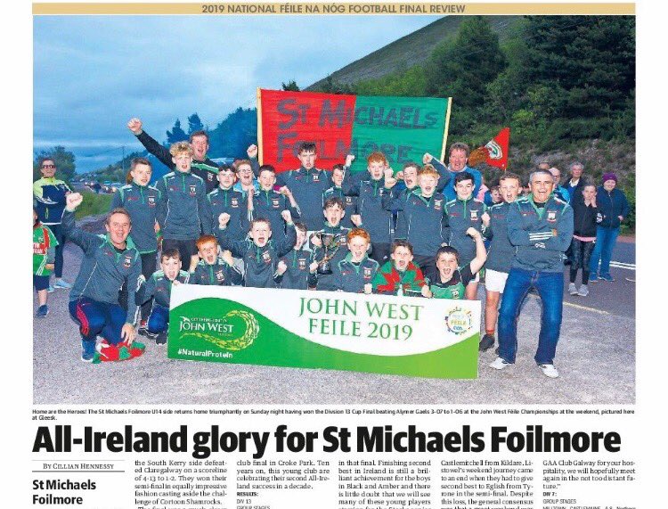 ⁦<a href="/greenandred12/">ballyfoilmoreGAAclub</a>⁩ celebrating their All Ireland Fèile success in tomorrow’s ⁦<a href="/Kerrys_Eye/">Kerry's Eye</a>⁩