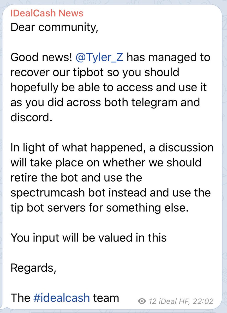 Dear community,

Some good news, please read below!

Feel free to comment your views here.

The #idealcash team