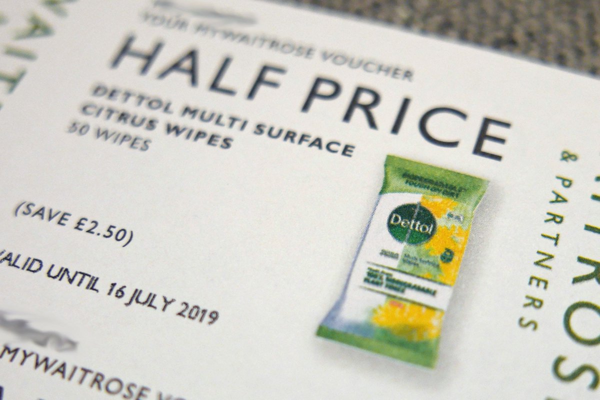 Hey @Waitrose, thanks for the vouchers we received today, but I think it is not entirely appropriate to be encouraging people to buy MORE surface wipes now we know they're made of plastic and are a huge scourge on our environment. @HughFW #PointlessPlastic #OurPlasticFeedback