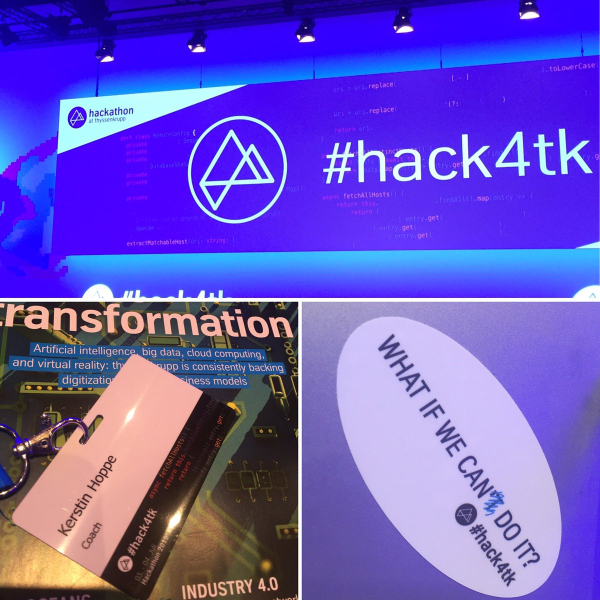 Kerstin_Goecke's tweet photo. Heute mal ein anderes Abendprogramm: Coach sein beim @thyssenkrupp #hack4tk. Beim Coden bin ich sicher keine Hilfe. Aber ein paar Insights zu Geschäft und unserem Umgang mit #safety waren schon gefragt. Und natürlich die #Kaffeenachschubfunktion. 😉 https://t.co/k8QzW4mFqK