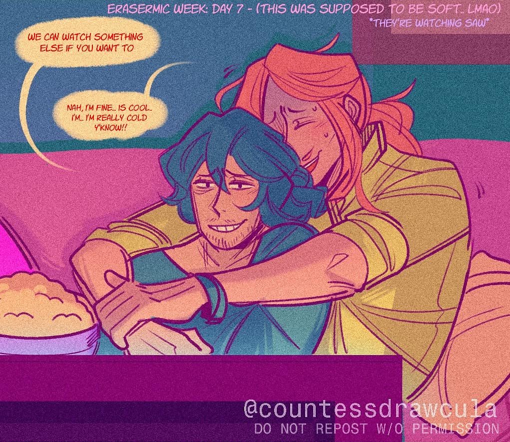 condesadrawcula's tweet photo. Day 6 & 7 for erasermic week that i didn't finish in time! 😅
Dunno if i'm going to finish the free day cause i'm focusing on something for Shinso's birthday ✌️✨
#erasermicweek #erasermicweek2019 #erasermic #maizawa
#presentmic #eraserhead https://t.co/vipIIkkNS5