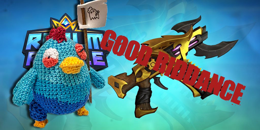 From all the Chickens, Ducks, Donuts, Aliens, Kittens, and all Clucked peeps of <a href="/RealmRoyale/">Realm Royale Reforged</a> We bid you Good Riddance (for awhile) Shredder! <a href="/HeroicLeapGames/">Heroic Leap Games</a> for the sanity of us poor poultry, make it a long time! #RealmRoyale #twitch