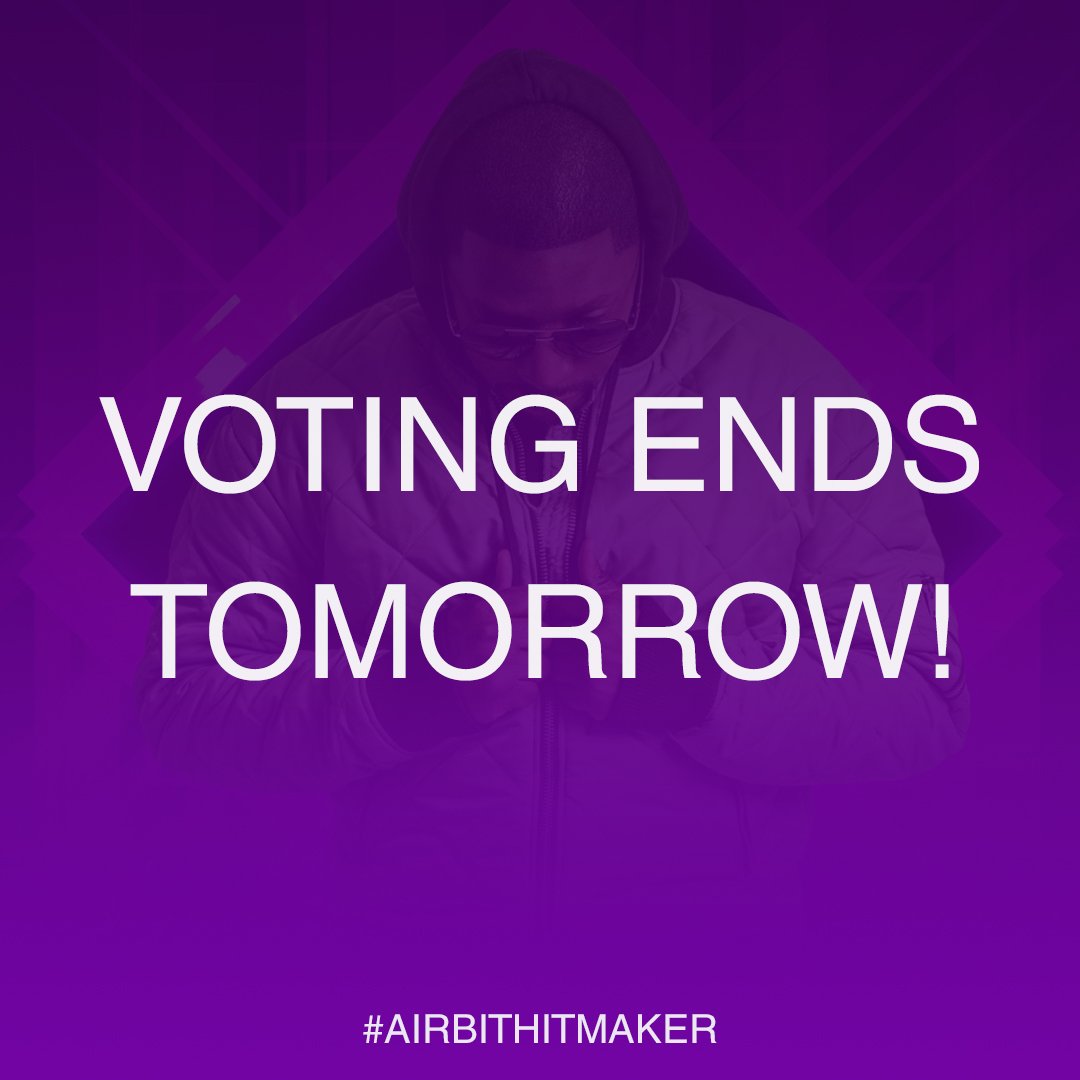 airbit's tweet photo. Final call to support your favourite Hitmaker entry! It's super close amongst the top 15 so every vote will count! Vote today and help someone get one step closer to a studio session with @SymbolycOne ๐๐ https://t.co/hdZfxYCidQ #AirbitHitmaker https://t.co/IJBSNkWkTL