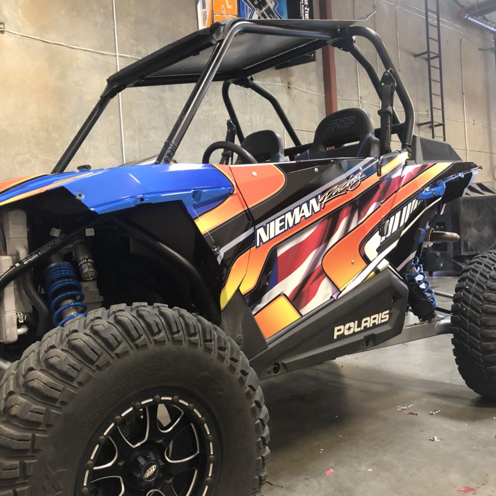 SharrahKevin's tweet photo. Polaris side by side done for Nieman Racing just in time for some 4th of July Festivities!🇺🇸

(KSD design/print/install) https://t.co/cA4vGdApv0