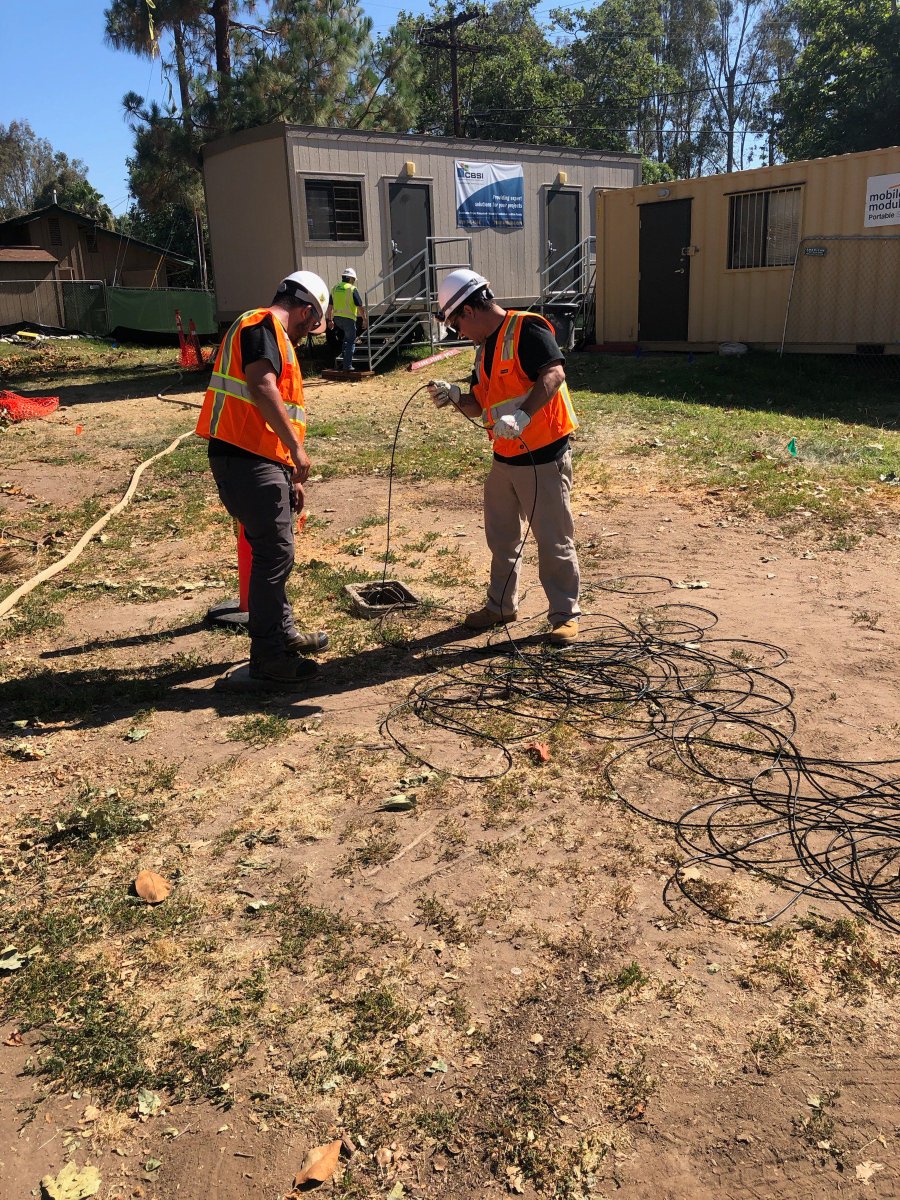 As promised, here are photos from yesterday of our technicians removing the underground cabling at the Santee Lakes Recreational Reserve. Now that the Aerial cable is installed, the underground cabling was able to be removed.

We are hoping everyone has a safe 4th of July!
