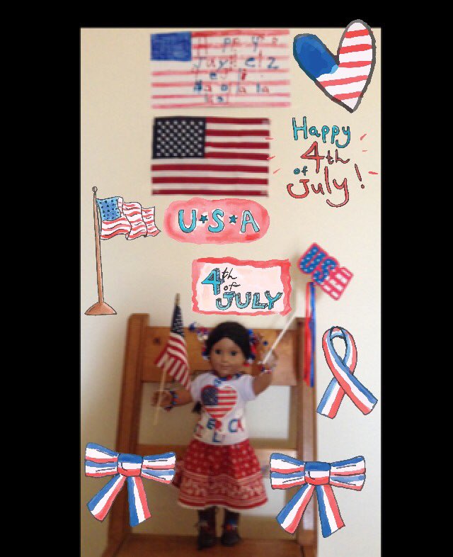 Oncer4L's tweet photo. Happy 4th of July &amp; Independence Day, @American_Girl &amp; American Girl fans! In Hawaiian(Nanea's language): Hau'oli la 'eha o Iulai! In Spanish(Josefina's language): ¡Feliz 4 de Julio! https://t.co/3jexxKplax