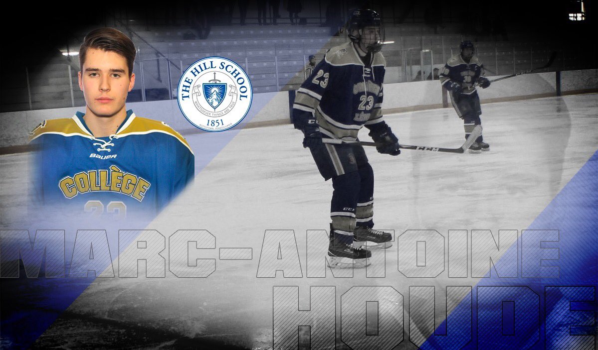 Félicitations à Marc-Antoine Houde qui poursuivra son cheminement scolaire et athlétique à <a href="/TheHillSchool/">The Hill School</a> .

Congrats Marc!

<a href="/HillAthletics/">Hill Athletics</a> <a href="/HillBHockey/">Hill Boys’ Hockey</a>