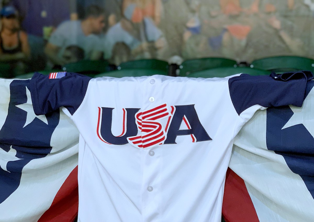 MLBNetwork's tweet photo. NL All-Star @ChristianYelich was a force for @USABaseball in the 2017 @WBCBaseball! 💪⚾️🇺🇸

RETWEET for a shot at a replica @MajesticOnField #TeamUSA jersey and tune into our All-Star coverage beginning Sunday in Cleveland!

Rules in bio. https://t.co/M3G8k2EksG