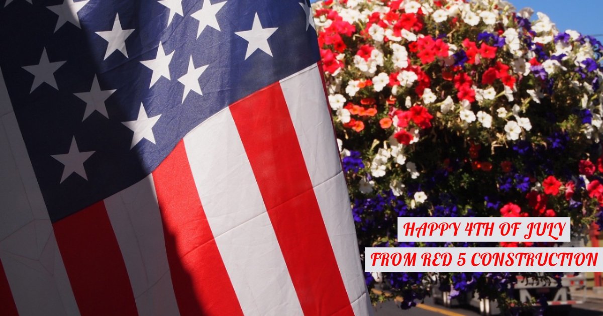 Red5Const's tweet image. All of us at Red 5 Construction wishes you a Happy 4th of July!!

#red5construction #fourthofjuly